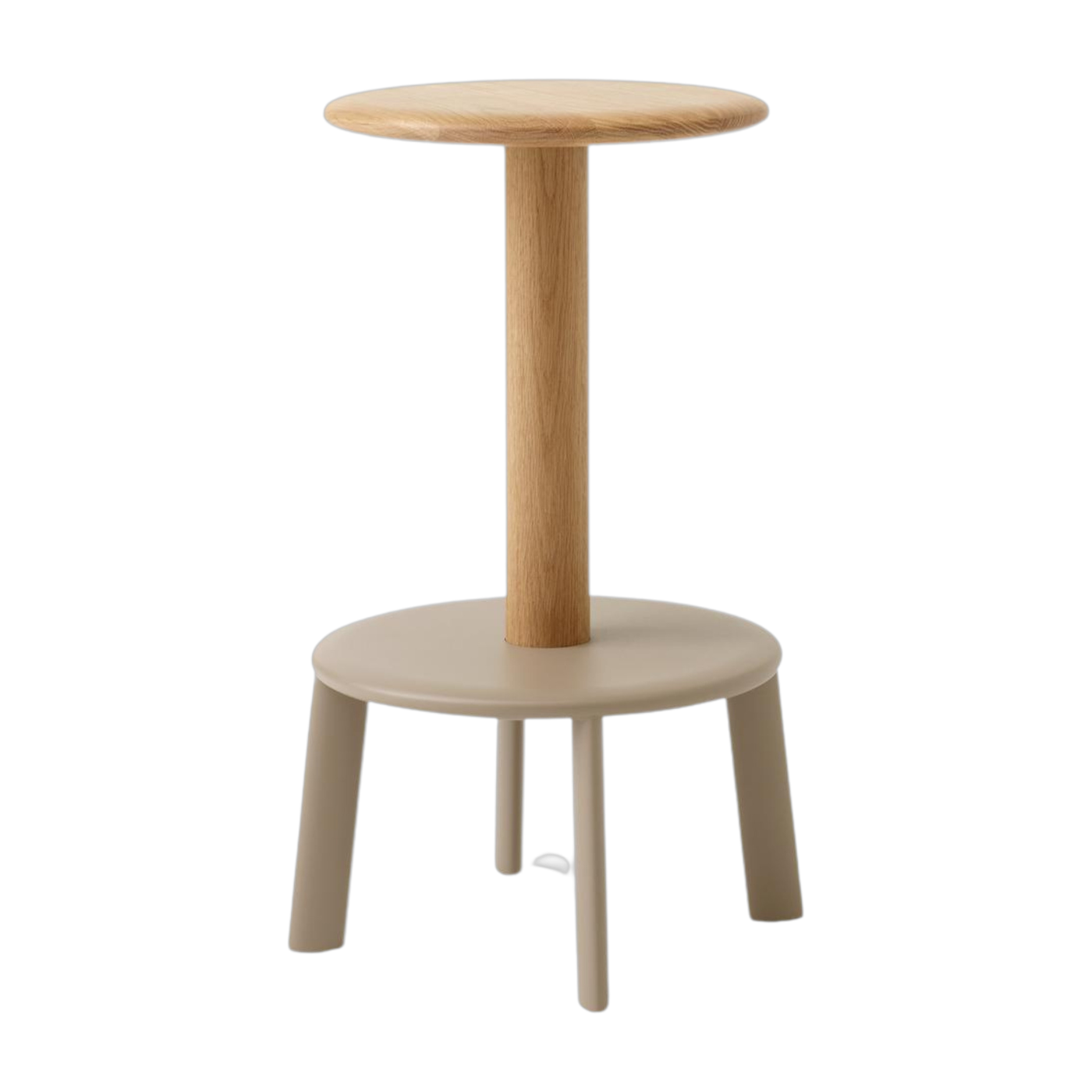 Tabouret de bar en chêne et gris beige 65cm Massif AV39 - &tradition