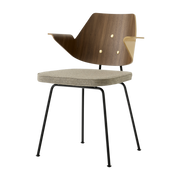 Sedia con braccioli hallingdal 227 tessuto e impiallacciatura in noce e faggio 78cm RFH RD7 - &tradition