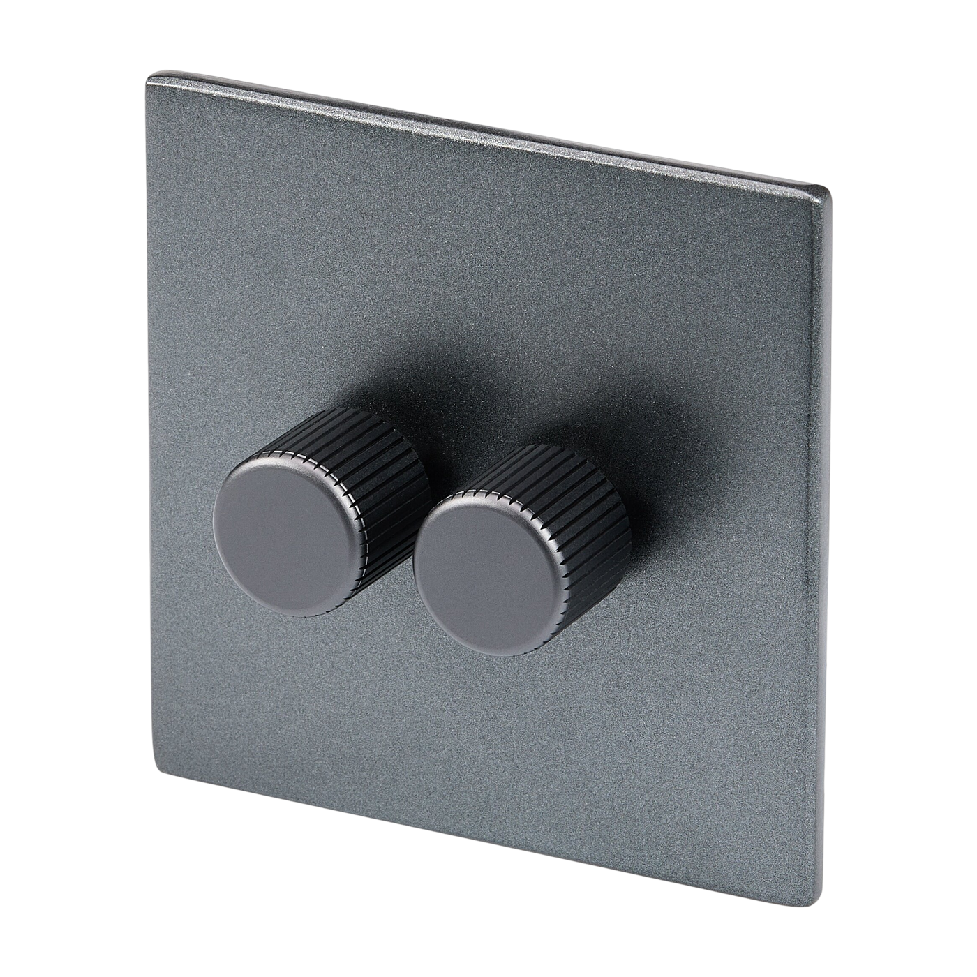 Regulador de intensidad doble de acero inoxidable grafito 8,8 cm Dimmers - Tala