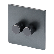 Dual graphite stainless steel dimmer 8. 8cm Dimmers - Tala