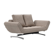 Méridienne aus beigem Kordelstoff und Chromfüßen 210cm Ghia -. Innovation Living