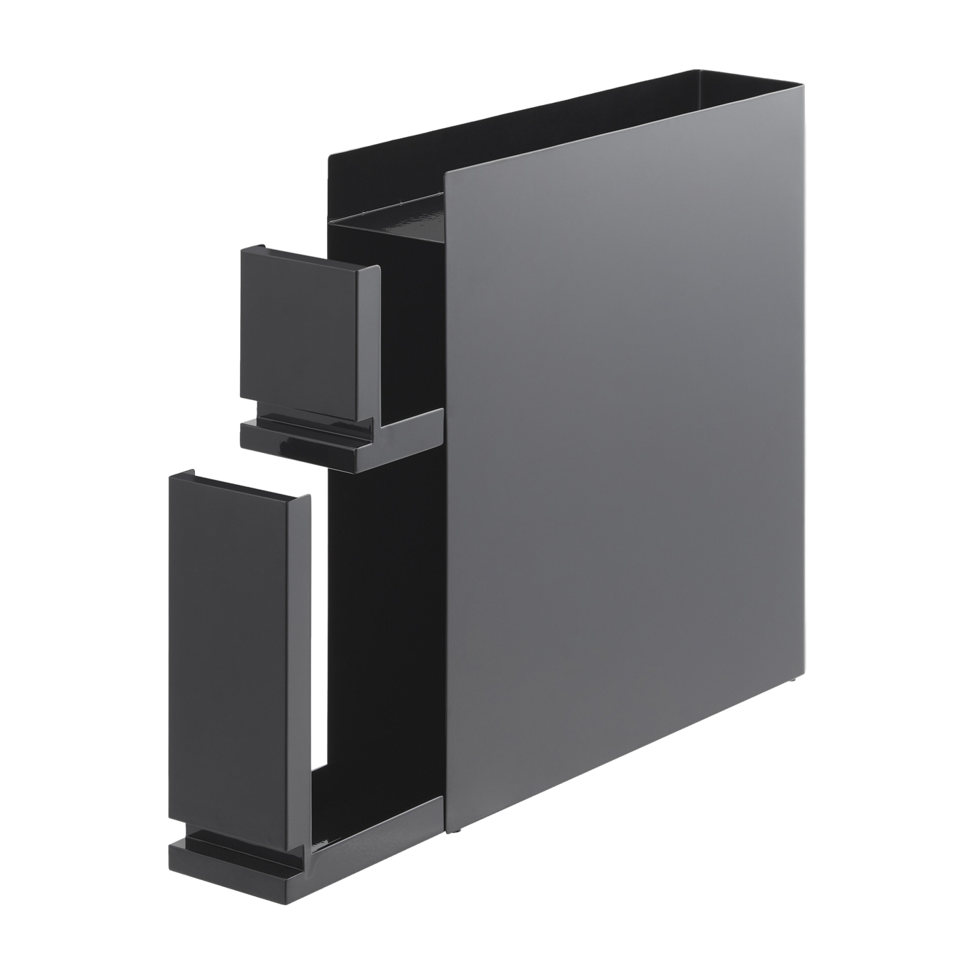 2-level sliding seasoning rack in black steel 50-93x12. 5x52. 5cm - Yamazaki