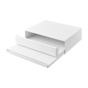 Pull-out tray with drawer in white steel 45x39-64x13, 5cm - Yamazaki