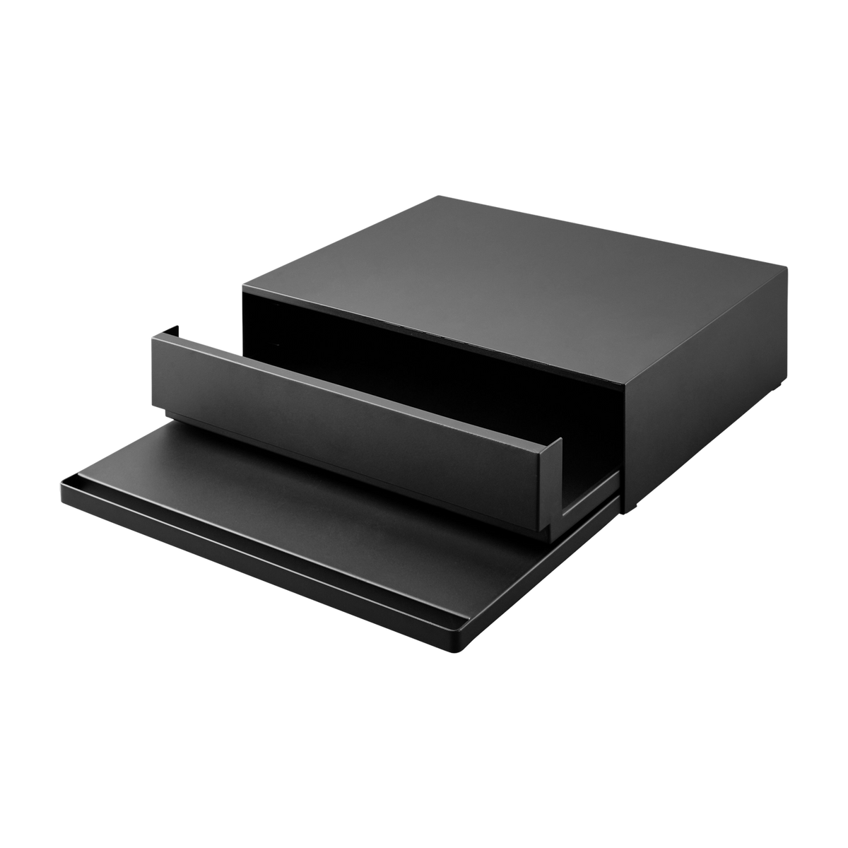 Pull-out tray with drawer in black steel 45x39-64x13. 5cm - Yamazaki