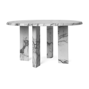 Table basse en marbre blanc et charbon 67x35cm Taula - Ferm Living