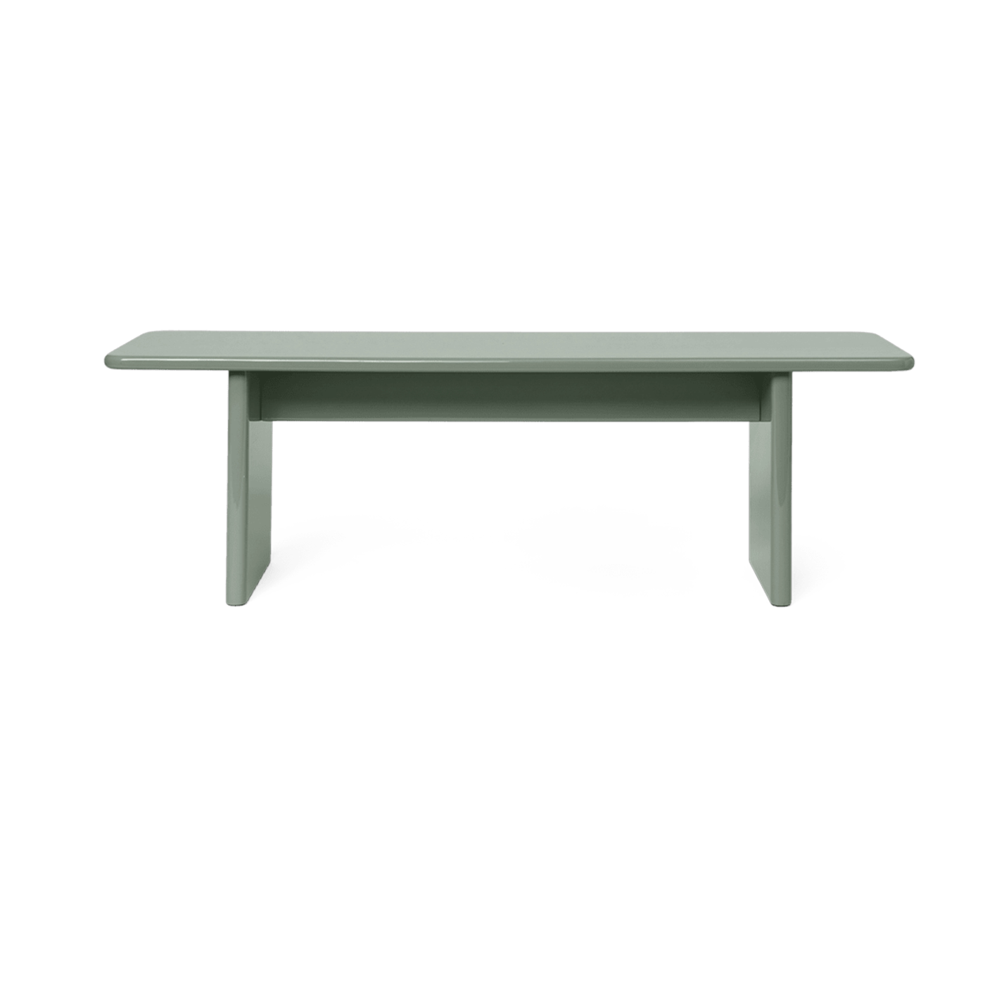 Tea green lacquered mdf wood bench 140cm Rink - Ferm Living