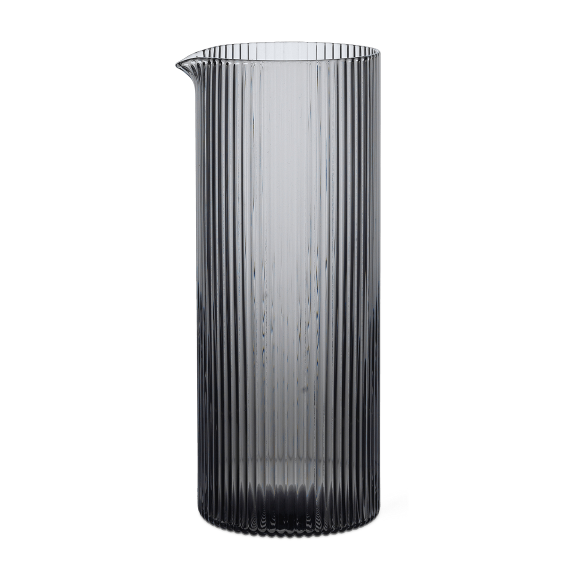 Carafe en verre gris fumé 6,4x16cm Ripple - Ferm Living