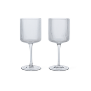 2 white wine glasses in clear glass 7, 2x16, 8cm Ripple - Ferm Living