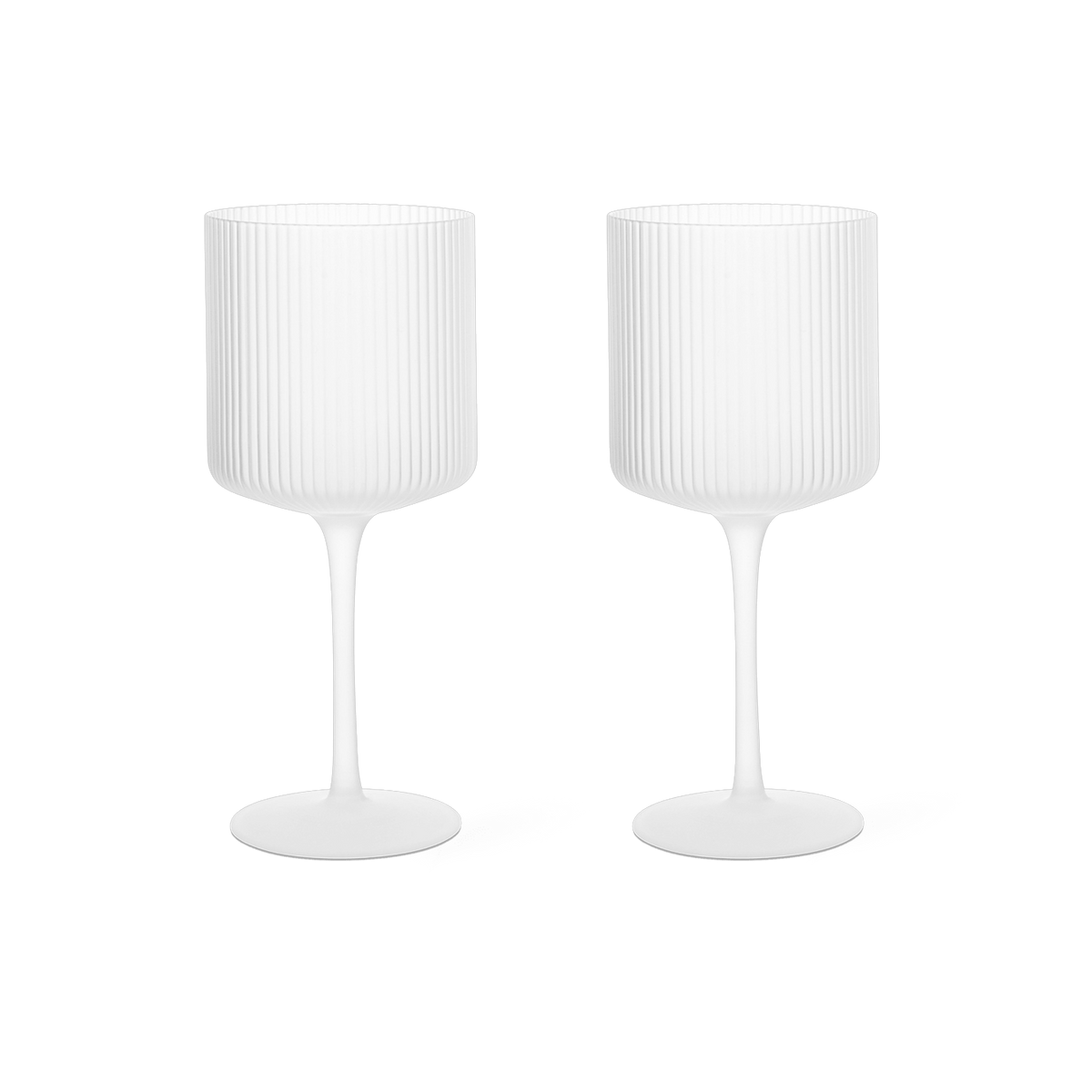 2 verres à vin rouge en verre givré 7,9x18,2cm Ripple - Ferm Living