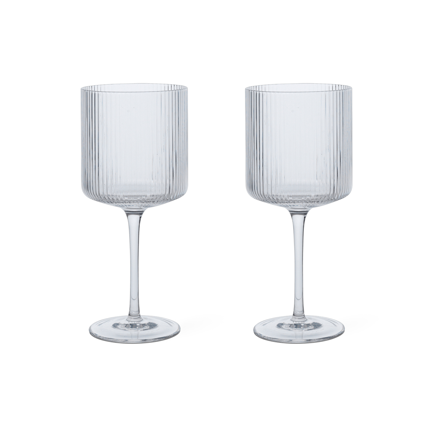 2 verres à vin rouge en verre transparent 7,9x18,2cm Ripple - Ferm Living