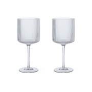 2 red wine glasses in clear glass 7, 9x18, 2cm Ripple - Ferm Living