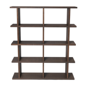 Bookcase in dark-stained natural oak lacquer 122. 5x141cm Kona - Ferm Living