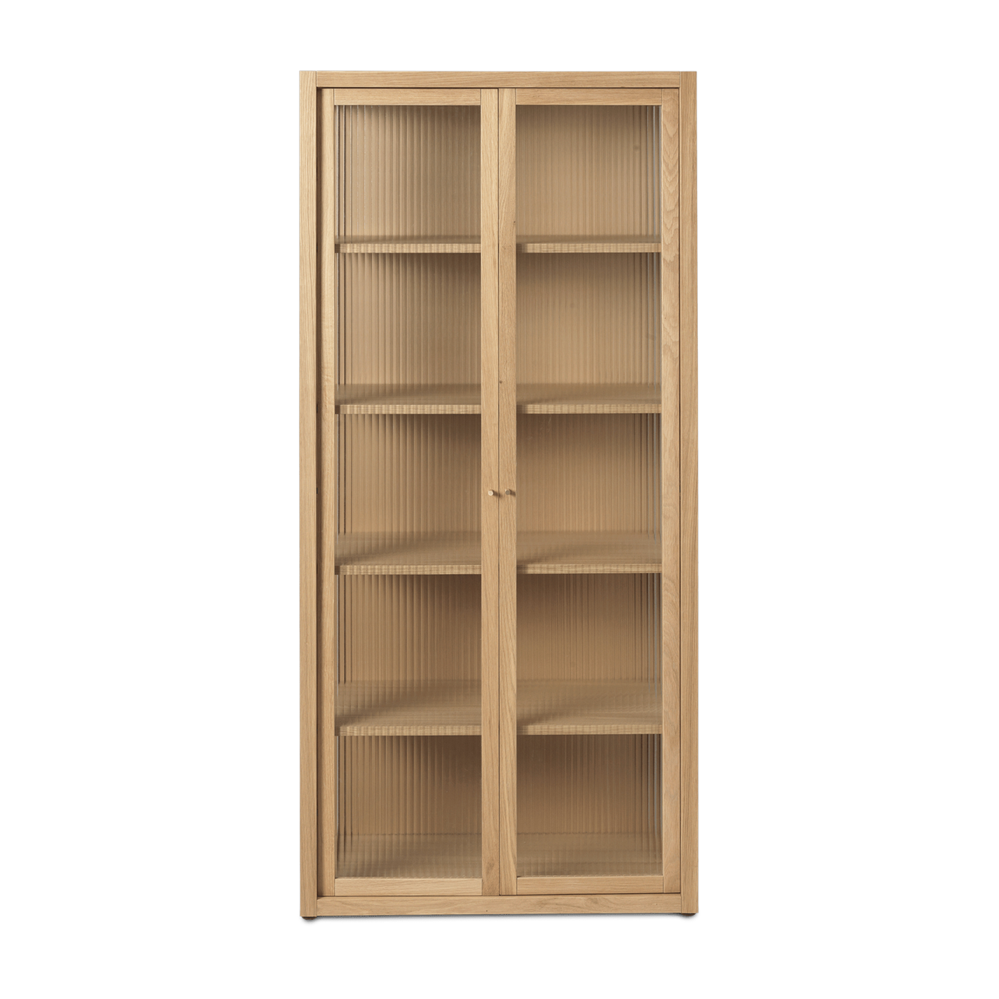 Vitrina Reed de roble y cristal texturizado 155cm - Ferm Living