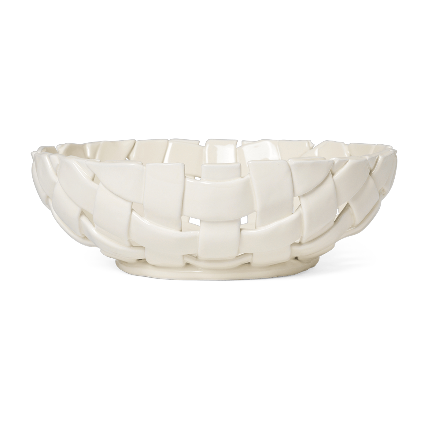 وعاء سيراميك مضفور مينا أبيض مكسور 30 سم Plait - Ferm Living