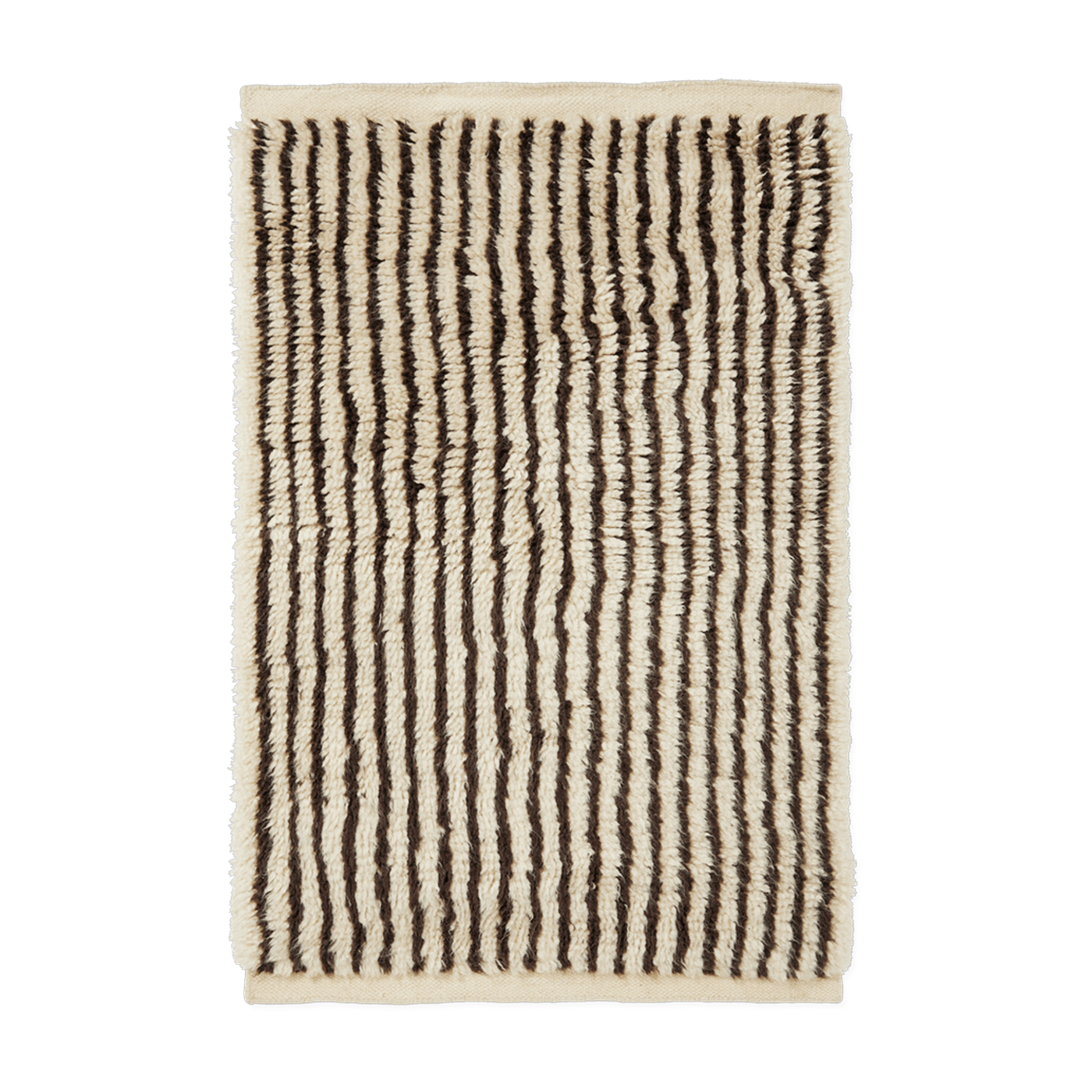 Off-white and coffee wool rug 80x120cm Kami - Ferm Living
