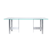 Esstisch aus Glas und Aluminium 90x200cm Lager -. Ferm Living