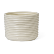 Off-white glazed ceramic flower pot 20cm Corduroy - Ferm Living