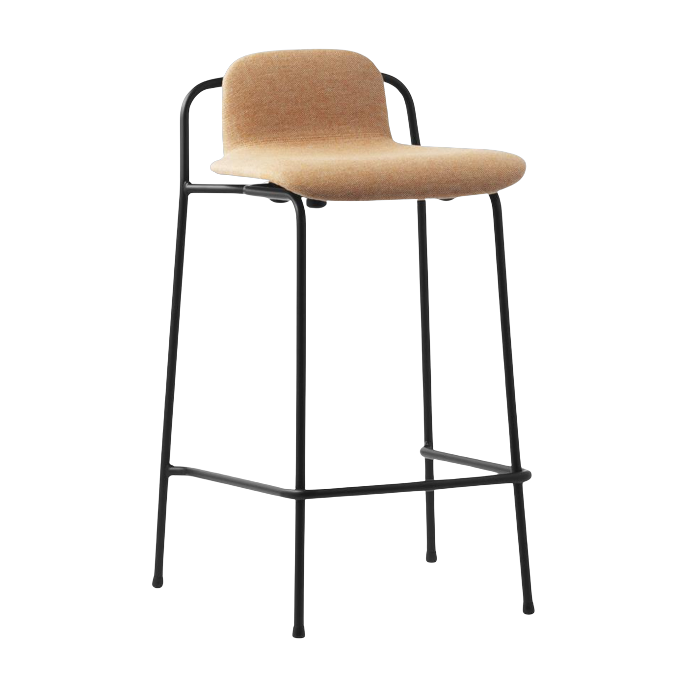 Studio Barstool 65 cm Full Upholstery Black Steel/ Main Line Flax