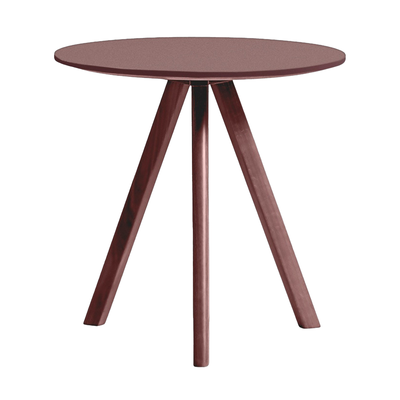 Bistrotisch ronde aus lackiertem Eichenholz und bordeauxrotem Linoleum 50x49cm CPH 20 2. 0 - Hay