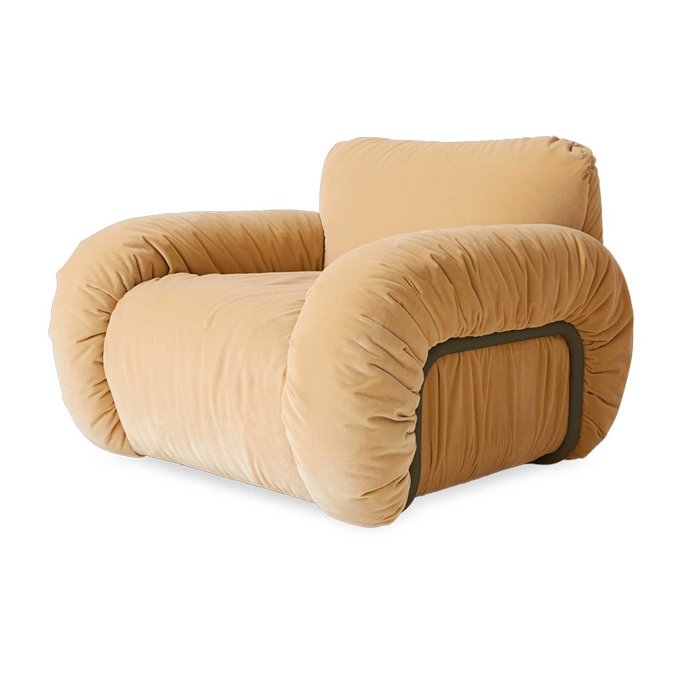 Arc Poltrona in velluto royal cream con struttura in frassino Lounge - HKliving