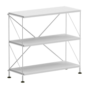 3-level shelf on white lacquered steel legs Tria Pack - Mobles 114