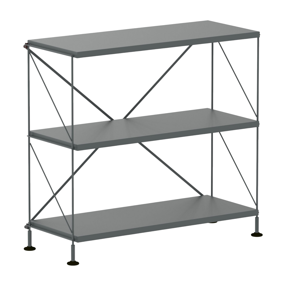 Etagère 3 niveaux sur pieds en acier laqué gris anthracite Tria Pack - Mobles 114