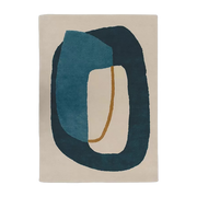 Stormy blue wool rug 200x290cm Inclusion - Edito