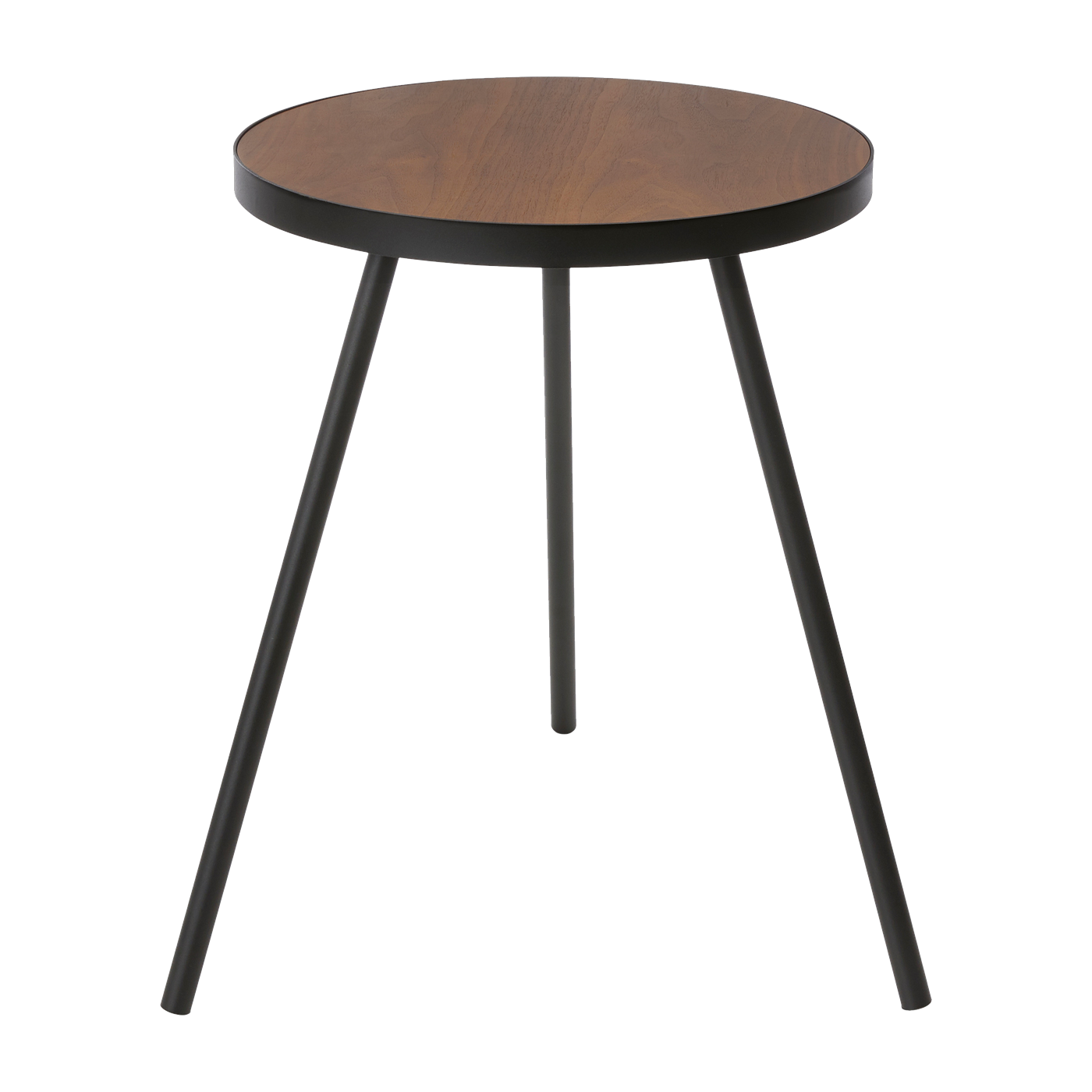 Side table ronde in wood and black steel 50cm - Yamazaki