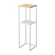 2 tier shelf with bamboo top and white steel 80cm - Yamazaki