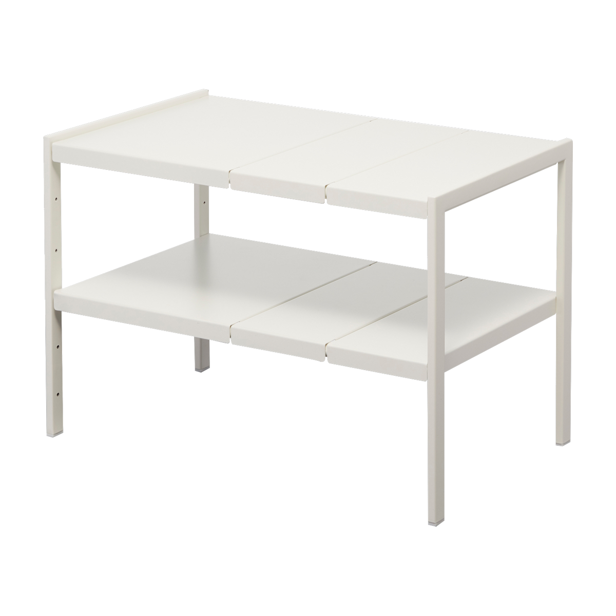 Ausziehbarer Organizer mit zwei Ebenen aus weißem Stahl 35cm -. Yamazaki