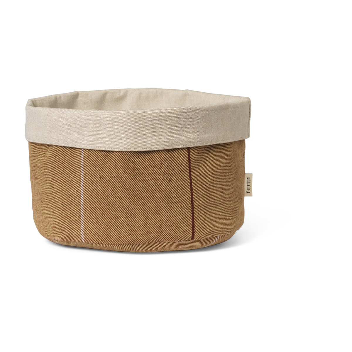 Panier de cuisine ronde en coton biologique marron réversible 23x18cm Ito - Ferm living