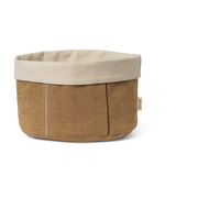 Kitchen basket ronde in reversible brown organic cotton 23x18cm Ito - Ferm living