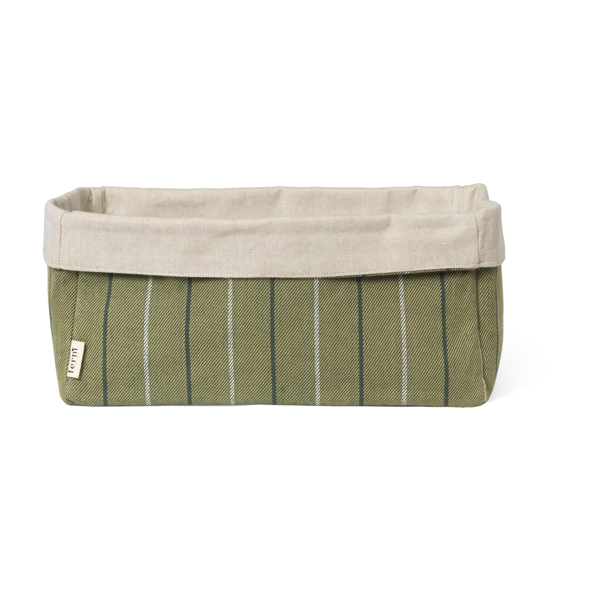 Cesta de cocina verde rectangular reversible de algodón orgánico 30x18x19cm Ito - Ferm Living
