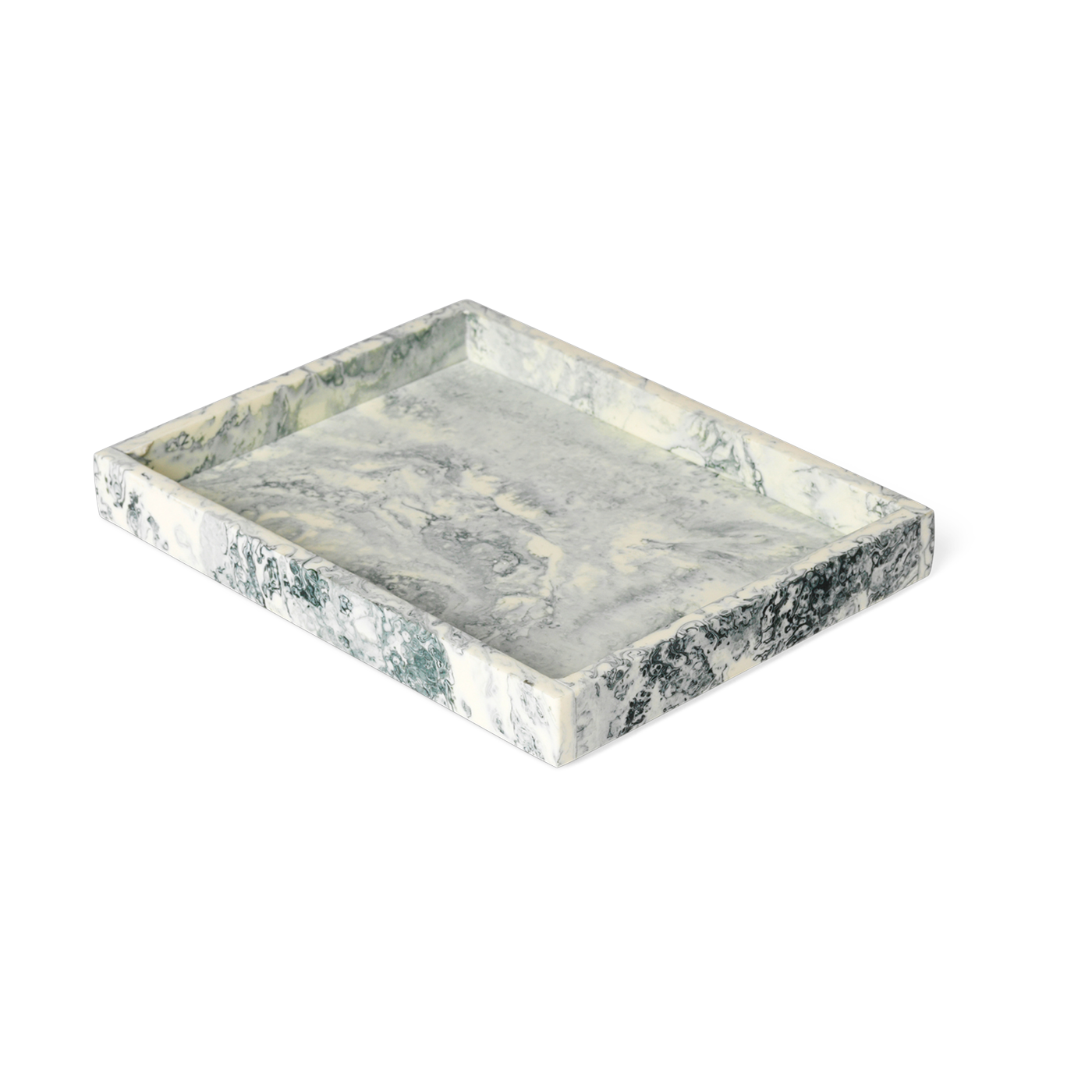 Mist Piccolo vassoio in resina bianca e blu 15x20x2, 5 cm - Ferm living