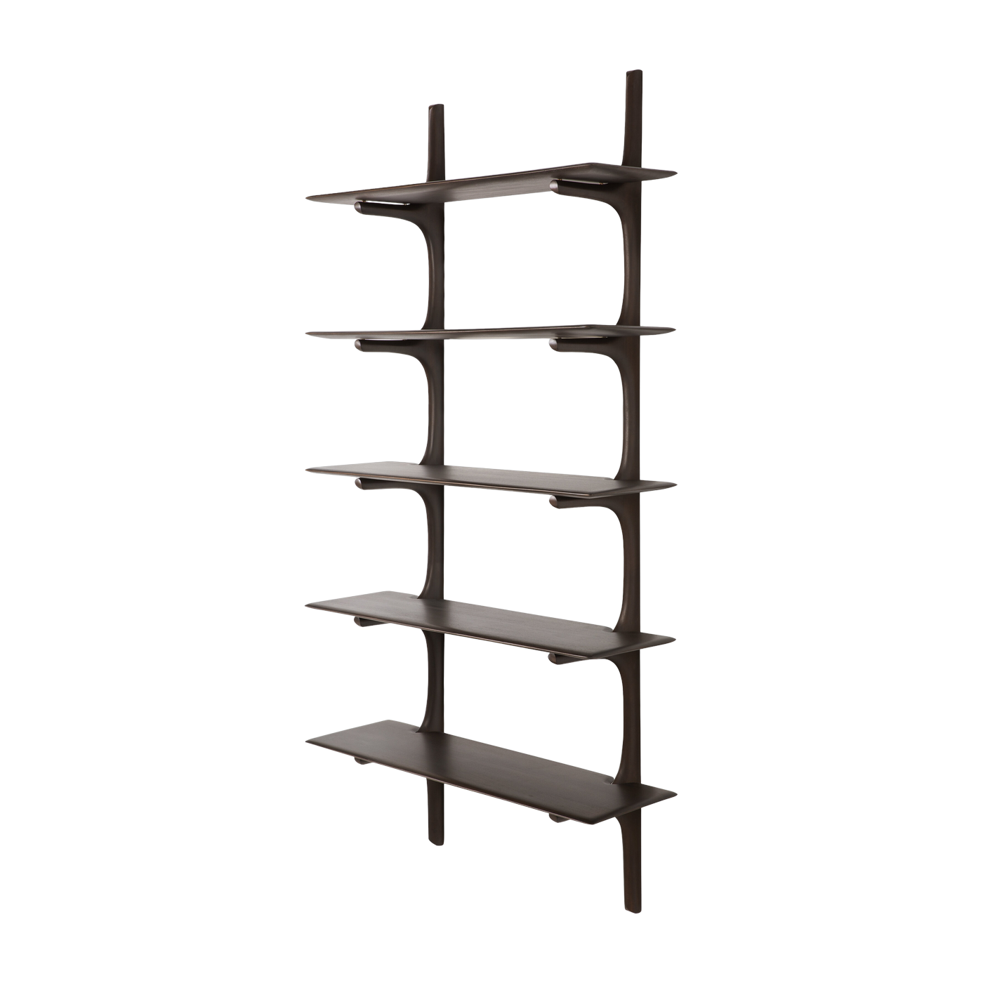 Estantería de pared de caoba marrón oscuro con acabado barnizado 100x35x196cm PI - Ethnicraft accessories