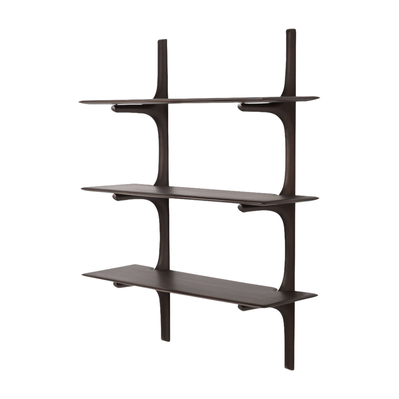 Estantería de pared de caoba marrón oscuro con acabado barnizado 100x35x126cm PI - Ethnicraft accessories