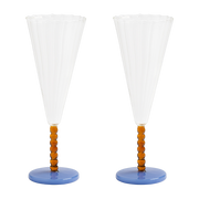 champagne 2 flutes in vetro ambrato 18cl 21x7, 5cm Perle - &Klevering
