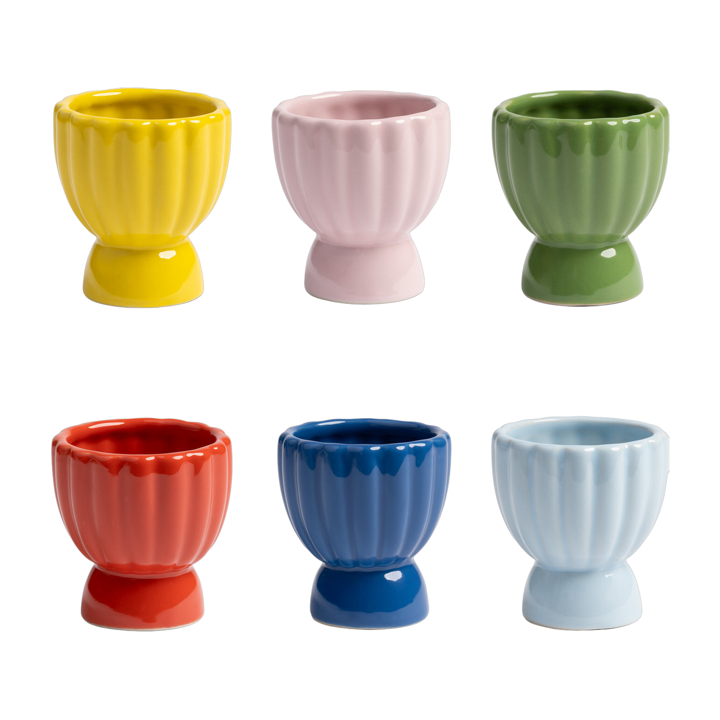 6 Eierbecher aus buntem Steingut 5, 5x6cm - &Klevering