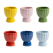6 Coquetiers en grès multicolore 5,5x6cm - &Klevering