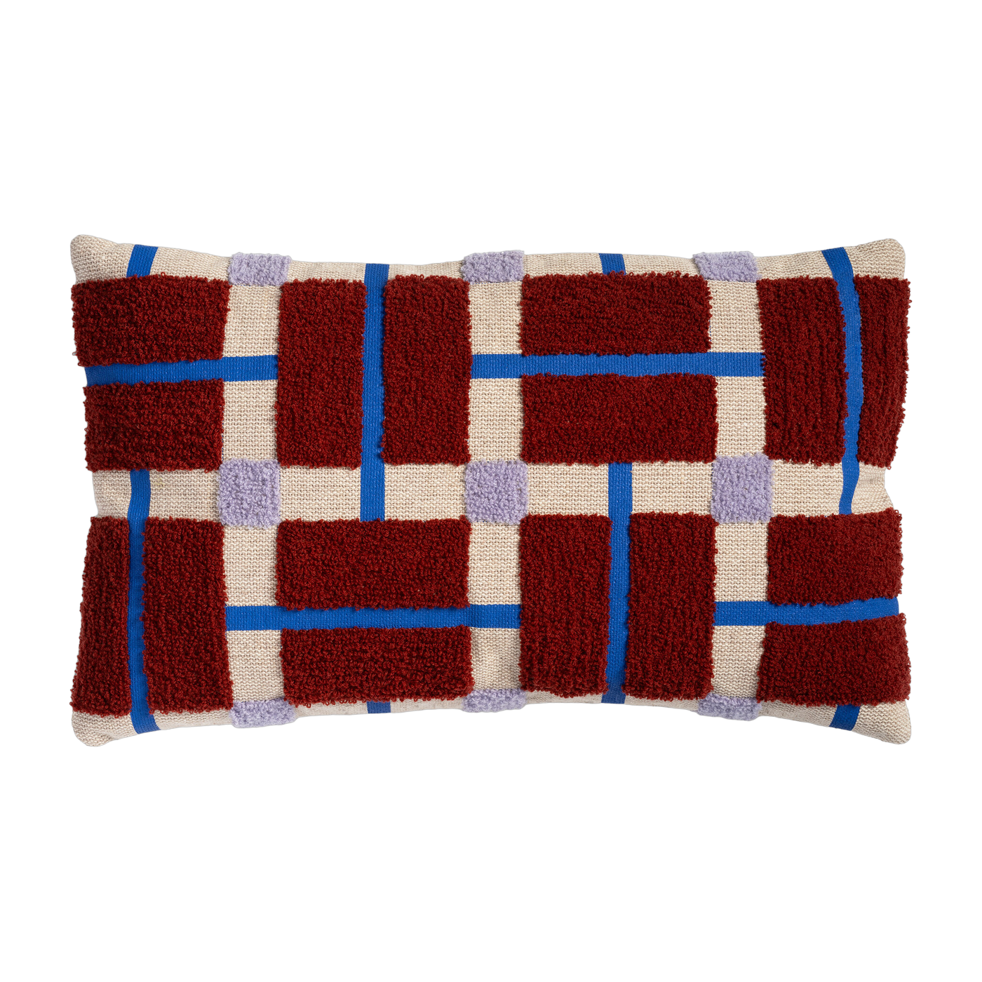 Getuftetes Kissen aus bordeauxroter Baumwolle 50x30cm Plano - &Klevering