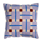 Purple cotton tufted cushion 50x50cm Plano - &Klevering
