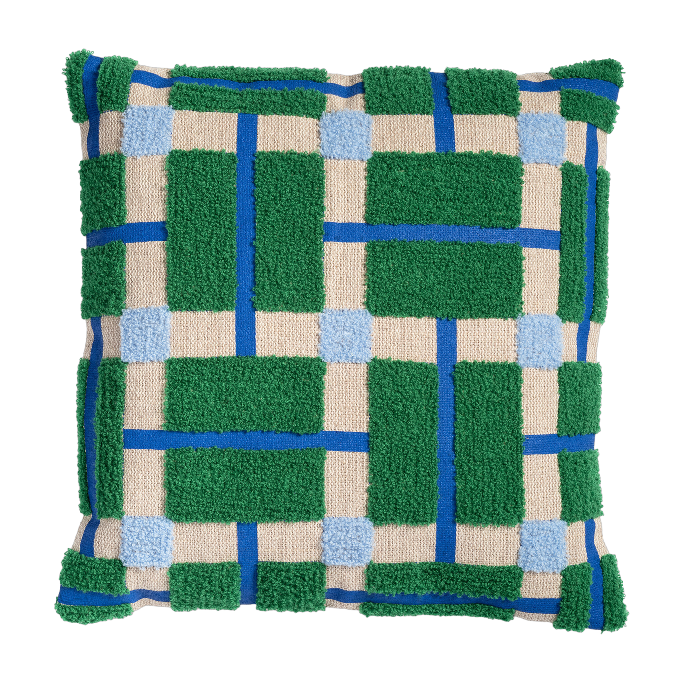 Getuftetes Kissen aus grüner Baumwolle 40x40cm Plano - &Klevering