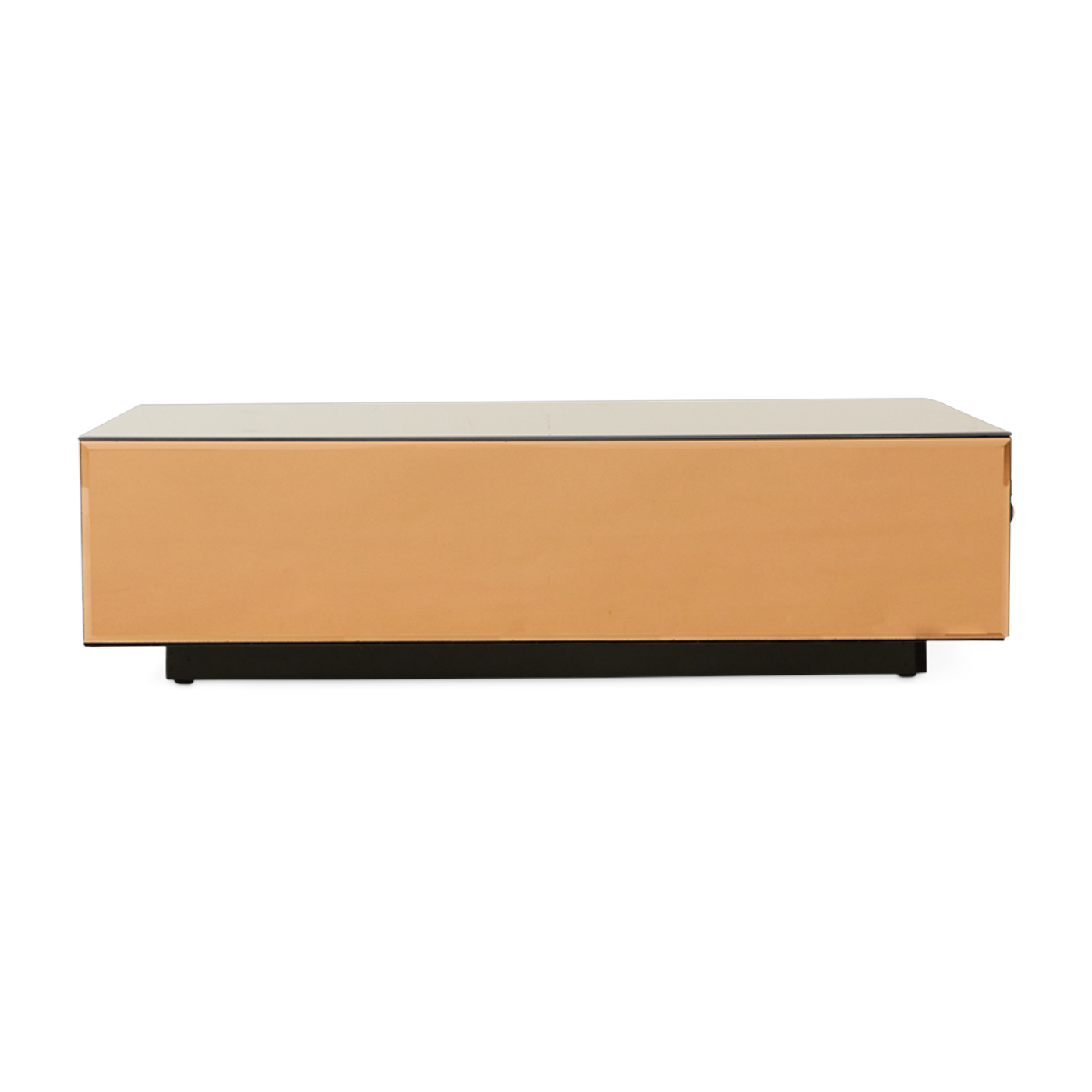 Couchtisch mit Spiegelblock smokey brown 90x90cm -. HKLIVING