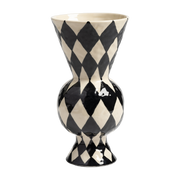 Vase in gres nero a scacchi 16x29, 5cm Rombo - &Klevering