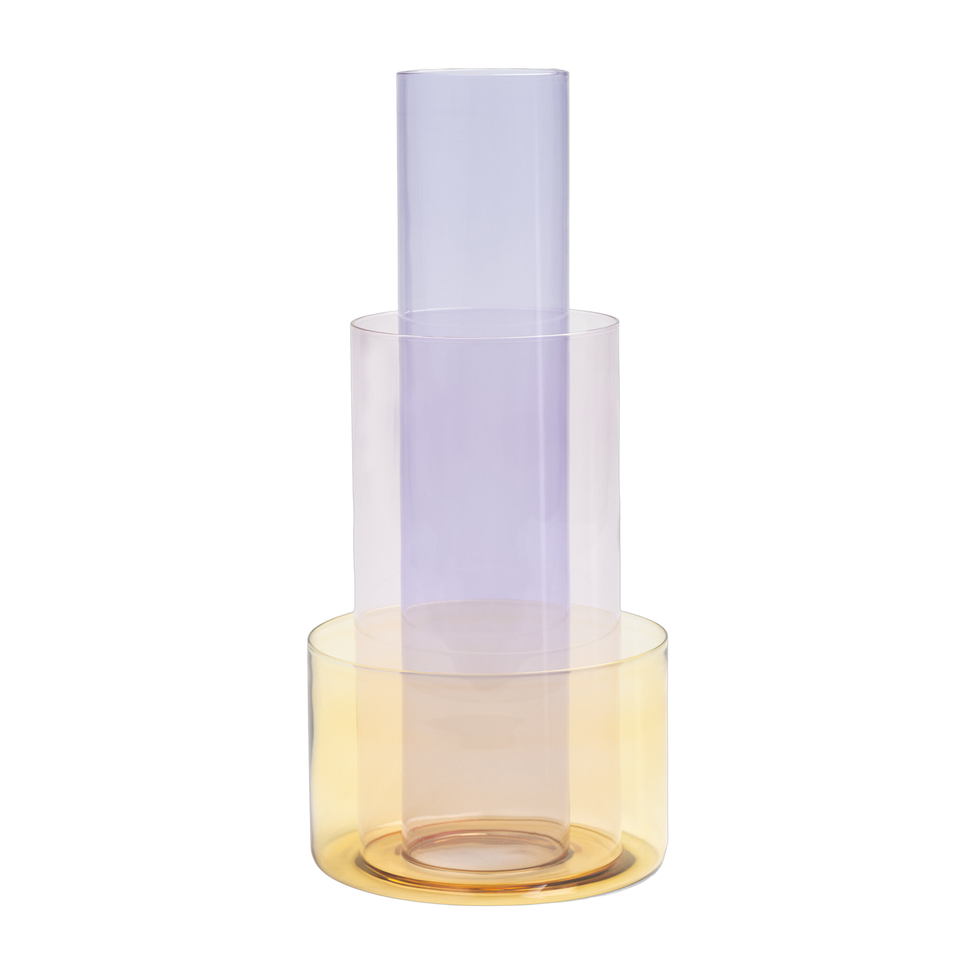 Vase aus gelbem, rosa und violettem Glas 14, 5x32, 5cm Amphi - &Klevering