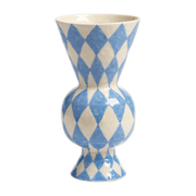 Vase en gres azul a cuadros 16x29, 5cm Rómbico - &Klevering