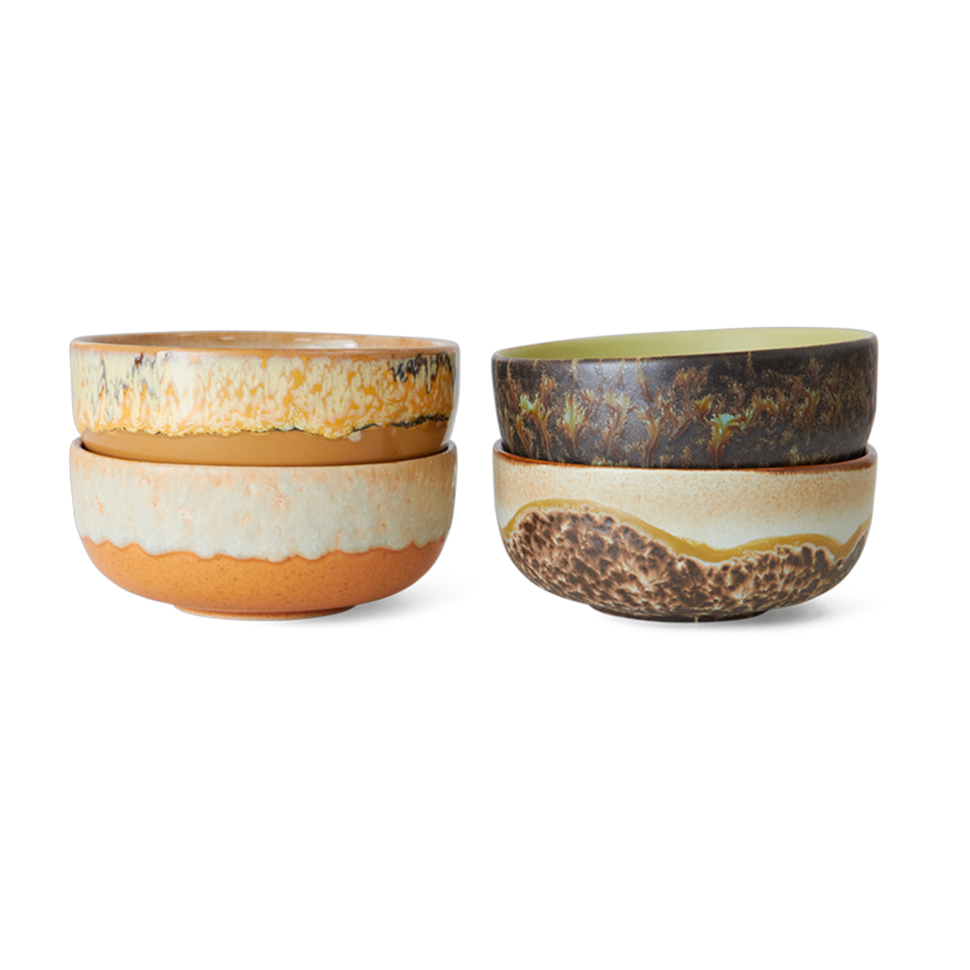 4 cuencos de tapas de gres 11x5cm Drift - HKLIVING
