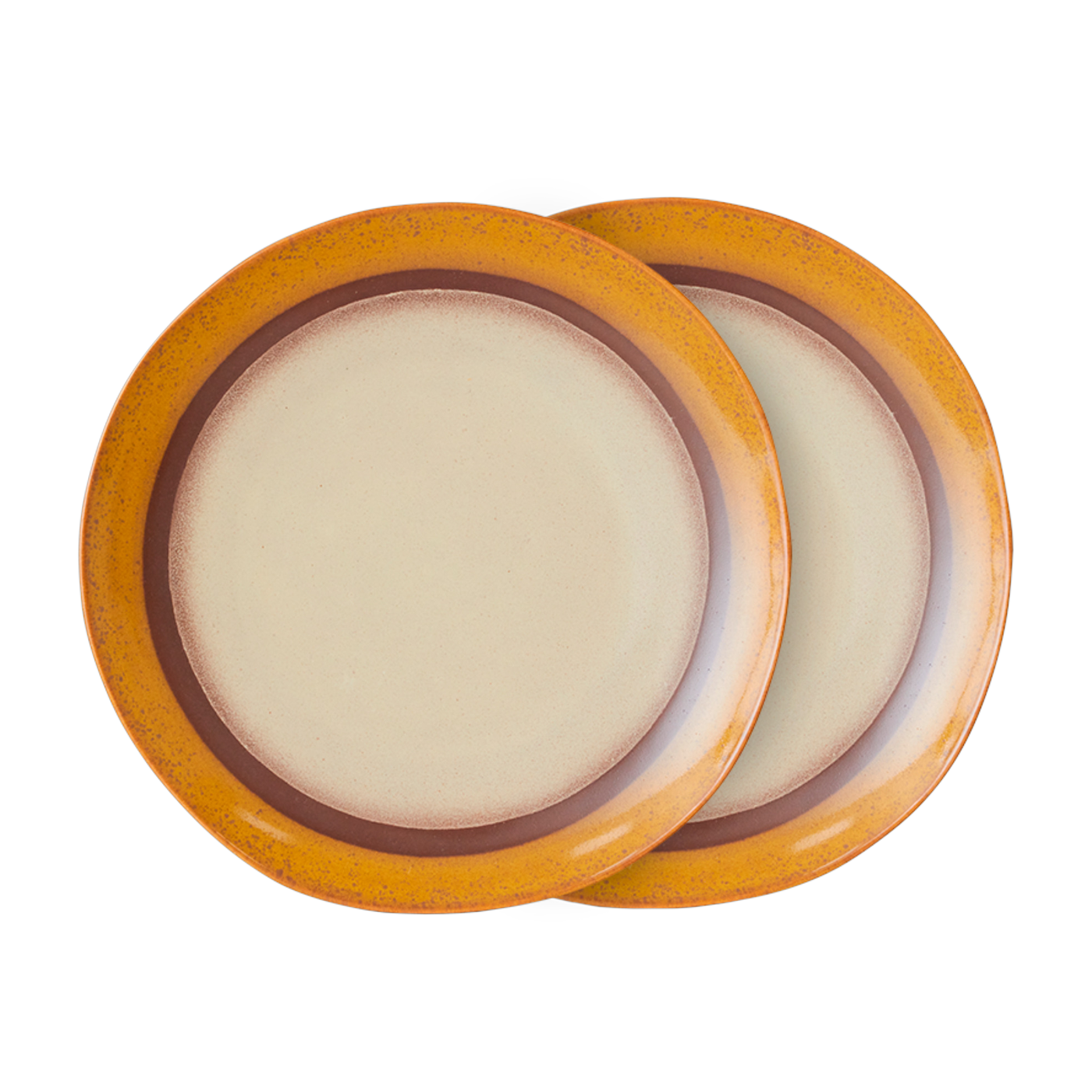 2 Platos llanos de gres 29cm Coco - HKLIVING