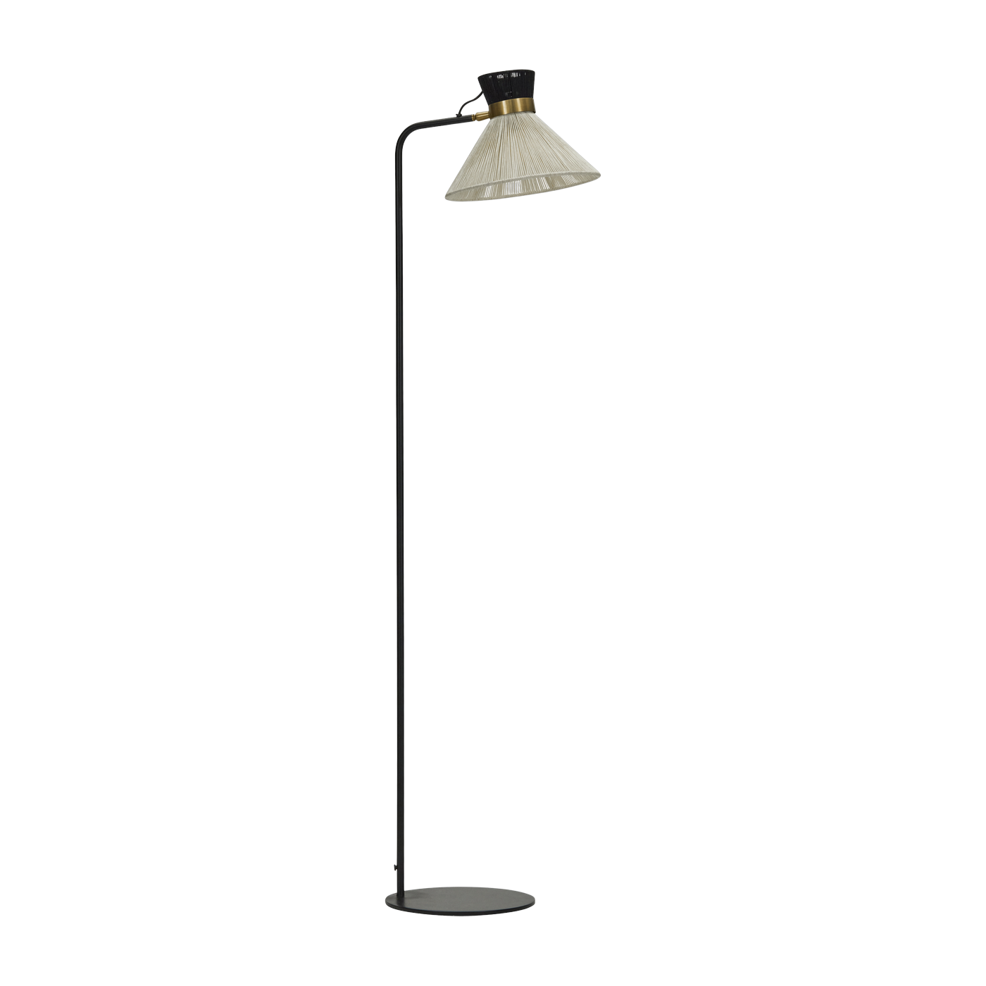 Lampe sur pied en fer et laiton noire Hdcord  - House Doctor