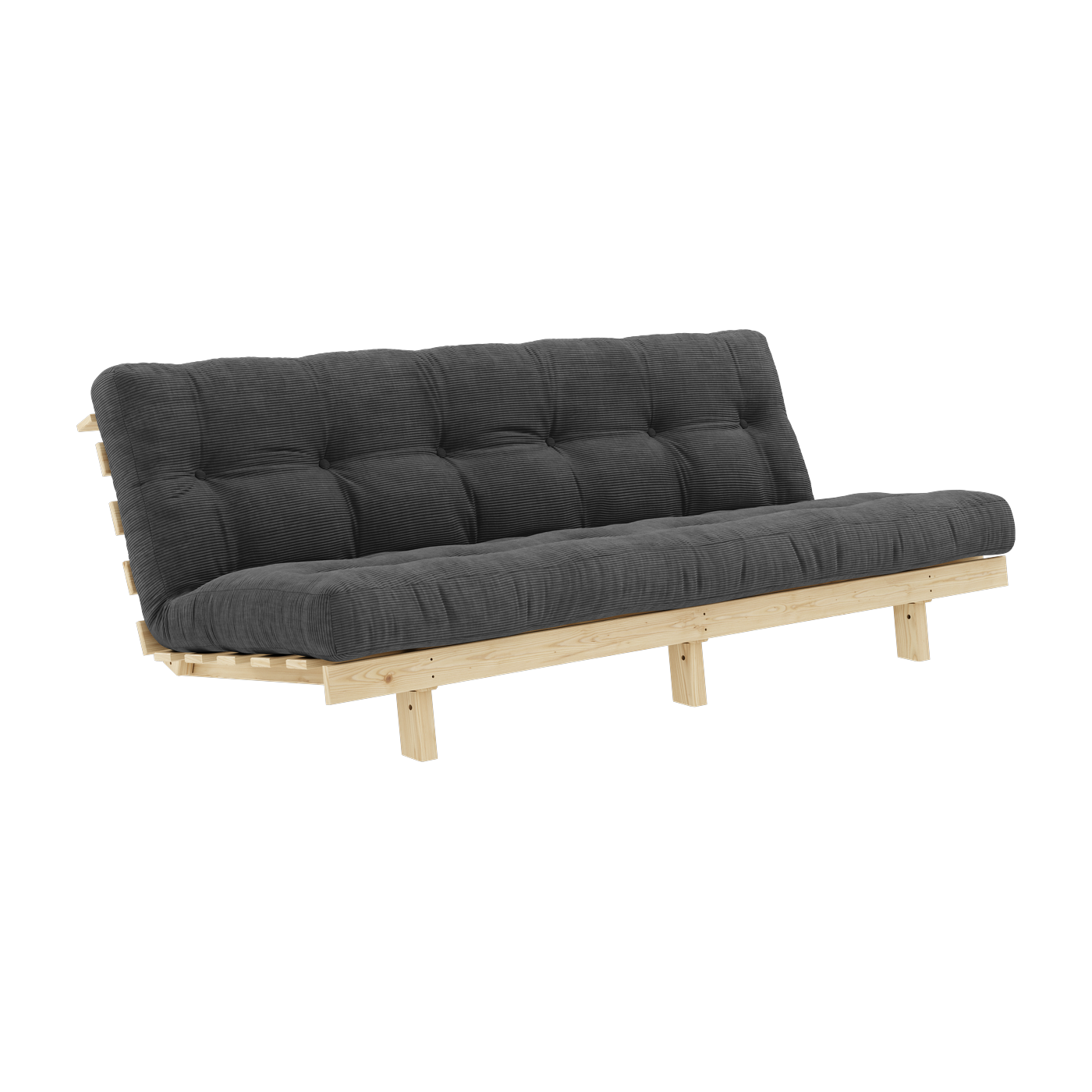 أريكة قابلة للتحويل من خشب الصنوبر مع مرتبة فحمية 130×200 سم Lean - Karup Design